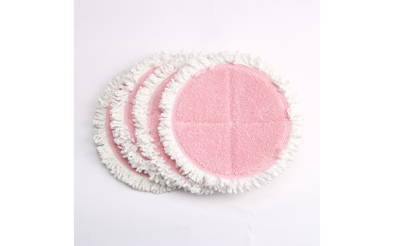 bobot電動拖把替換抹布清潔布配件直徑22cm粉色超細纖維圓形拖把布